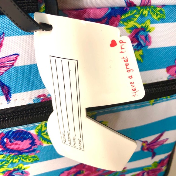 Betsey Johnson Stripe Floral 22" Rolling Duffle - Picture 9 of 12